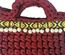 Small dark red handbag for woman, handmade purse boho style