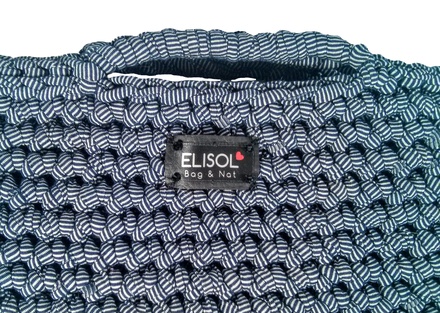 Small blue and white stripes handbag bohostyle for woman