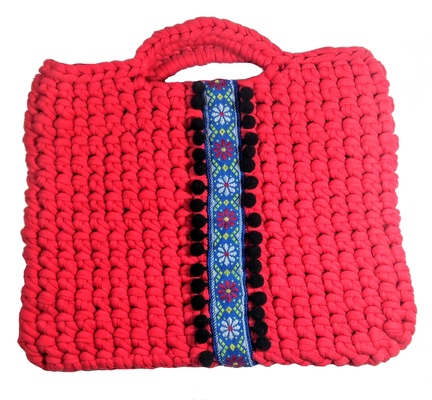 Red bag for woman boho style, small red purse and casual bag for everyday