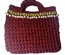 Small dark red handbag for woman, handmade purse boho style