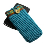 Blue phone cover for Samsung Galaxy, Boho style case for woman