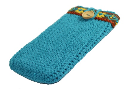 Blue phone cover for Samsung Galaxy, Boho style case for woman