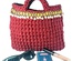 Small dark red handbag for woman, handmade purse boho style
