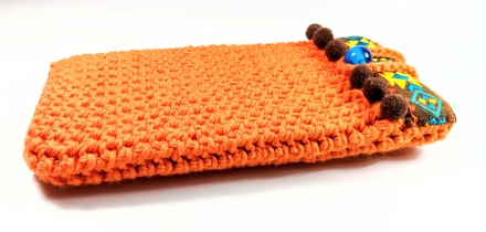 Orange cell phone cover Boho Style for woman