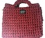 Small dark red handbag for woman, handmade purse boho style