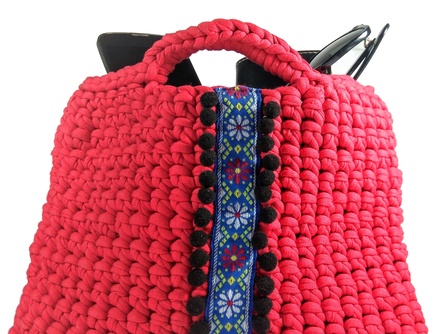 Red bag for woman boho style, small red purse and casual bag for everyday