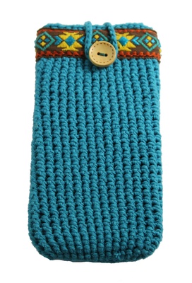 Blue phone cover for Samsung Galaxy, Boho style case for woman