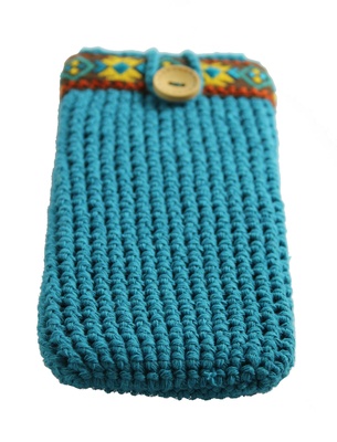 Blue phone cover for Samsung Galaxy, Boho style case for woman