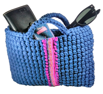 Blue bag for woman, vegan blue purse for her, small bag for everyday, fashion and boho style handbag