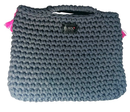 Small blue and white stripes handbag bohostyle for woman